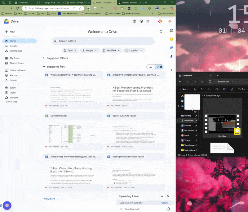 google drive drag and drop